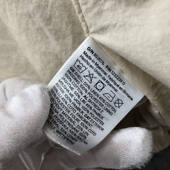 H&M Girls 6X/7 Cotton Linen Bomber Jacket Ivory Floral Zip Lightweight Lined - Picture 5 of 9